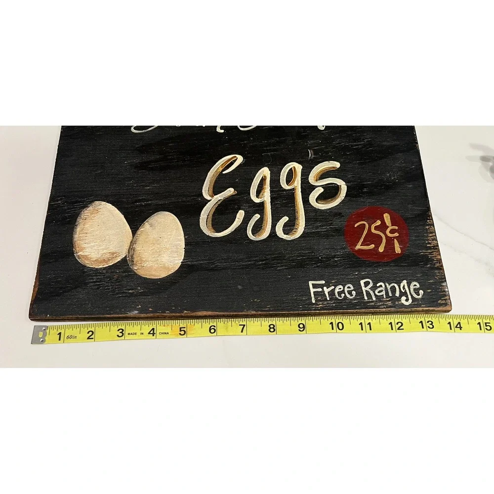 Rustic Hand Painted Wooden Farm Fresh Eggs Sign 25 Cents Free Range CountryDecor